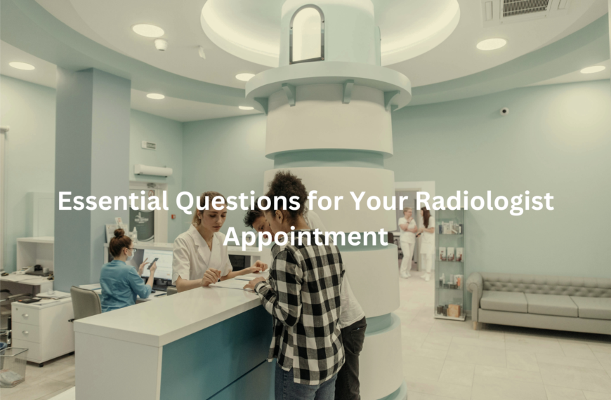 Healthcare providers interacting with a patient in a radiology department setting.
