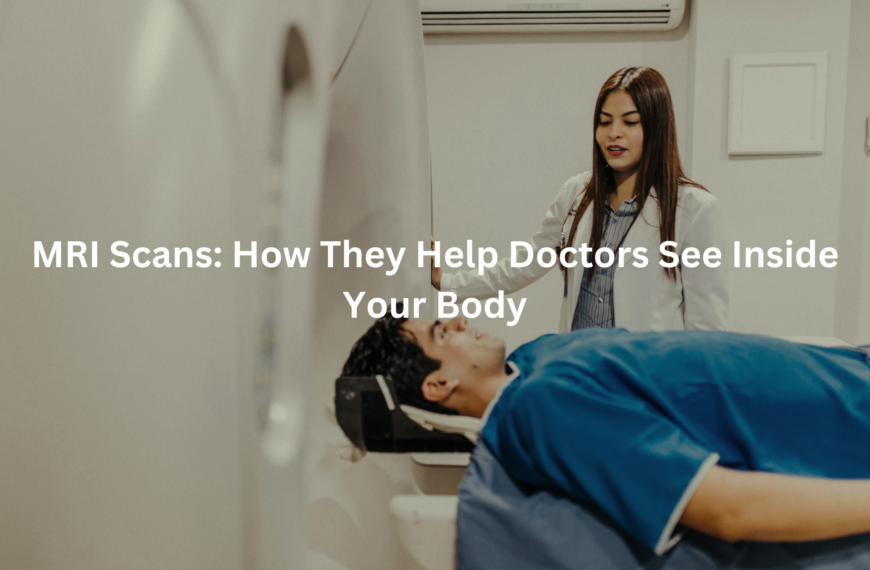 A medical professional standing next to a patient lying on an examination table in a medical facility.