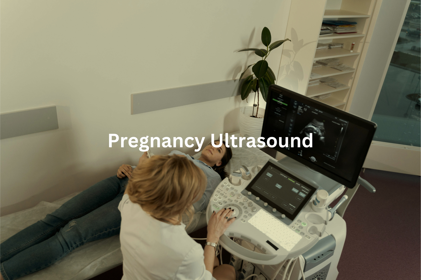 Healthcare Professional Conducting Pregnancy Ultrasound Examination