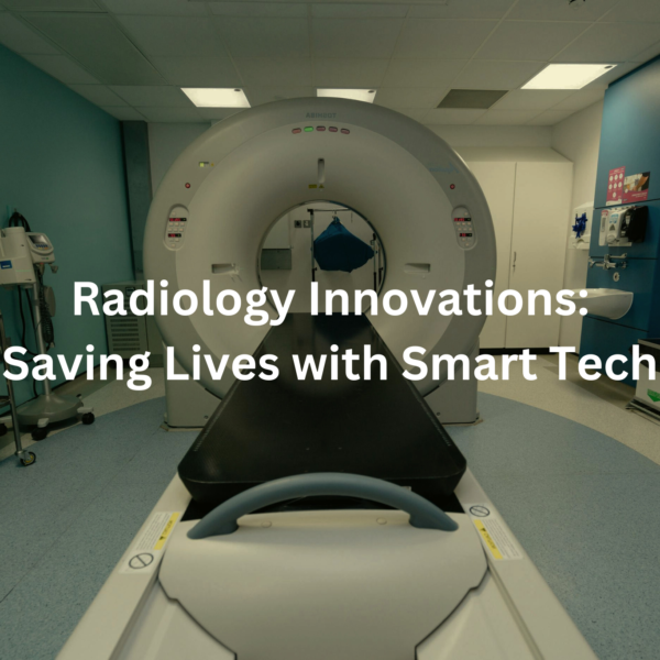 Interior of a modern radiology suite, showcasing the latest smart technology used in medical imaging to improve healthcare.