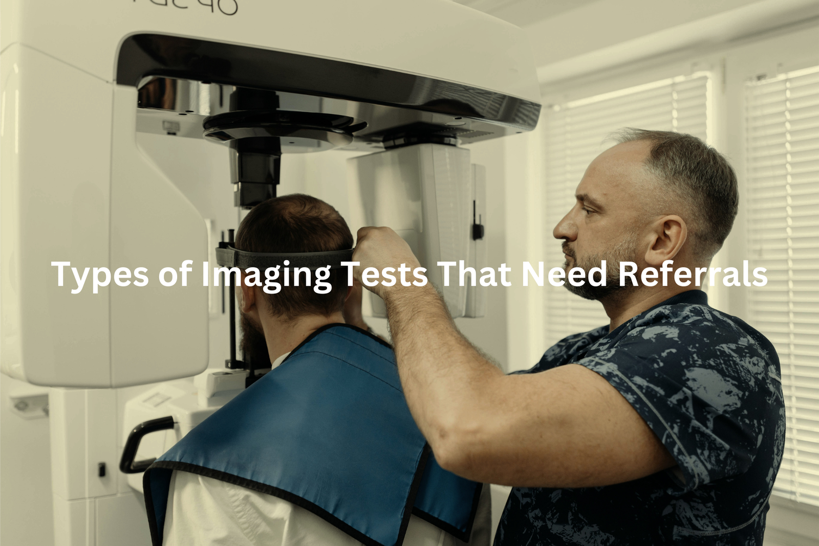 Healthcare professional conducting a radiological examination on a patient