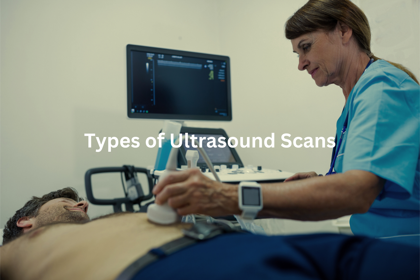 Healthcare professional conducting an ultrasound scan on a patient showcasing the technology used for various medical imaging procedures