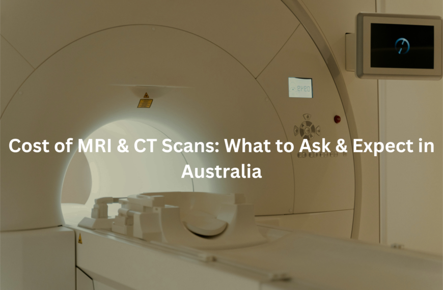 A medical imaging machine, likely an MRI or CT scanner, shown in a hospital or medical setting.