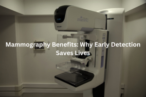 Medical imaging device: A mammography machine, a crucial tool for early detection of breast cancer, takes center stage in this image.