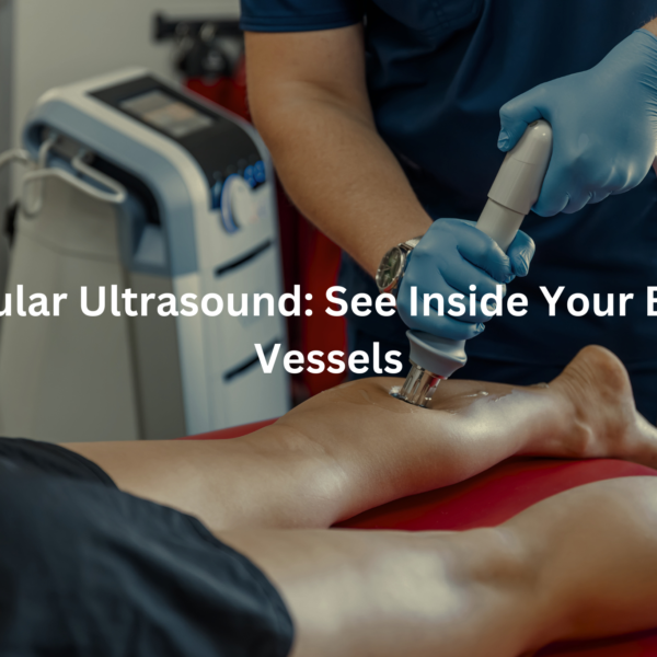 Healthcare professional performing a diagnostic vascular ultrasound procedure