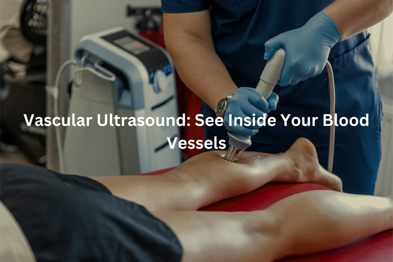 Healthcare professional performing a diagnostic vascular ultrasound procedure